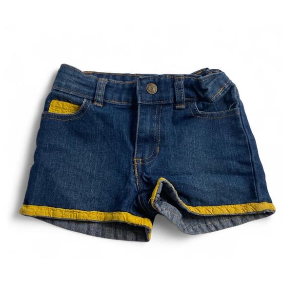 Y2K Denim Shorts Blue with Yellow Trim Limited Too Girls 5 - Picture 2 of 5